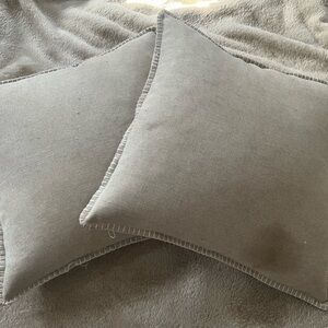 Set of Two Gray Throw Pillows